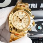 Swiss Replica Rolex Daytona 7750 All Gold Diamond Markers Watch